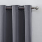 Grey Thermal Blackout Curtains/52 x 72 Inch/Set of 2 Panels Room Darkening - Image 7