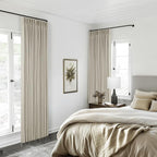 Oatmeal Beige Linen Blackout 92 Inch Curtains - Image 7