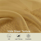 Gold Sheer Curtains for Bedroom Living Room 96 Inches Long 2 Panels, Modern - Image 7