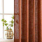 MIULEE Burnt Orange Fall Linen Curtains 52x84 Inch - Image 5