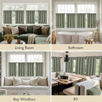 MIULEE Set of 4 Sage Green 45 Inch Short Blackout Kitchen Window Curtains | - Image 6