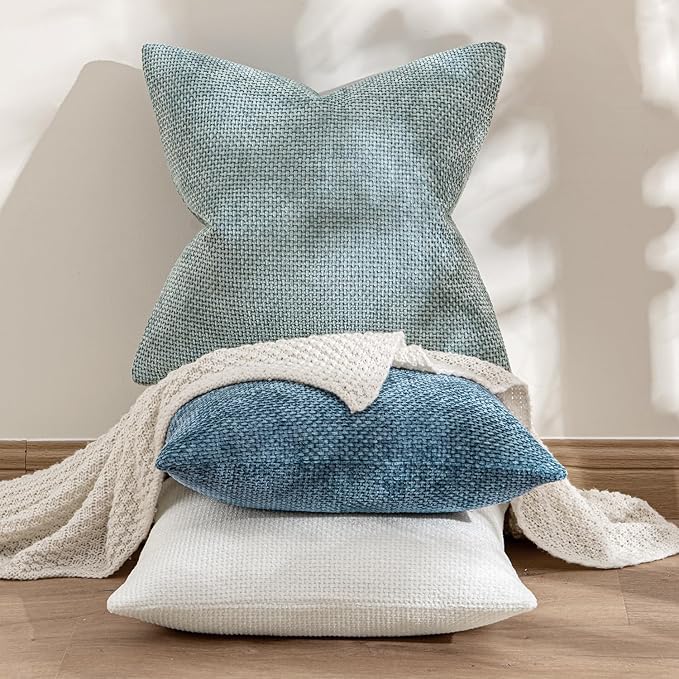 MIULEE Decorative Couch Throw Pillow Covers 20x20 Inch Coastal Blue 2 Pack | - Image 4