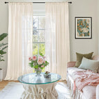 BGment Beige Linen Curtains 80 Inches Long - Image 2