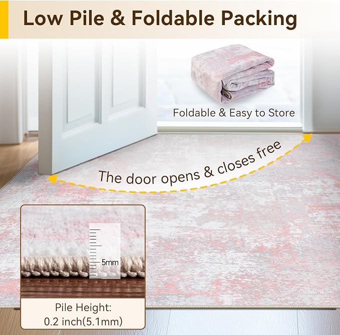 RELEANY Washable 8'x10' Abstract Area Rug - Image 8