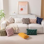 Set of 2 Soft Moroccan Throw Pillow Covers 18x18 Inch Plush Boho Decorative - Image 6