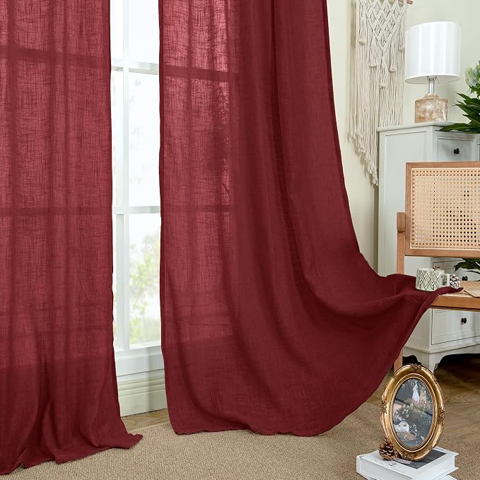 Semi Sheer Linen Curtains 63 Inch - Image 9