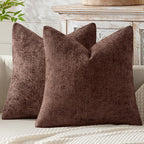 MIULEE Decorative Couch Throw Pillow Covers 20x20 in Red Brown 2 Pack | Modern by MIULEE