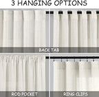 Linen Cream Curtains 131 Inch Extra Long - Image 2