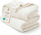 Bedsure GentleSoft Fleece Blankets Queen Size Cream by Unknown