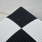 Fancy Homi Set of 2 Black White Long Lumbar Decorative Throw Pillow Covers - Image 3