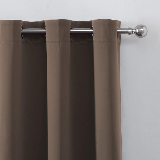 Chocolate Brown Thermal Blackout Curtains/52 x 72 Inch/Set of 2 Panels Room - Image 6