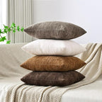 Set of 4 Soft Textured Throw Pillow Covers 18x18 Inch Cozy Decorative Farmhouse - Image 3
