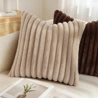 decorUhome Fall Faux Fur Throw Pillow Covers 20x20 Set of 2 Dark Brown | - Image 6