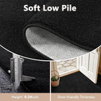 2x10 Black Solid Runner Rug Washable Non-Slip - Image 5