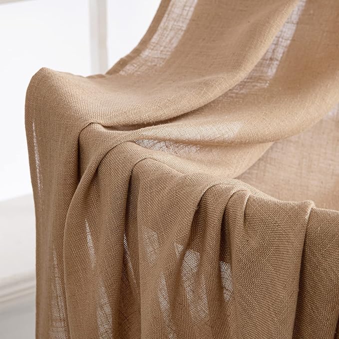 MIULEE Brown Linen Curtains 52x72 Inch - Image 6