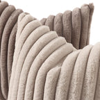 decorUhome Fall Faux Fur Throw Pillow Covers 24x24 Set of 2 Light Coffee | - Image 2