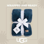UGG Euphoria Throw Blanket, Plush Faux Fur Blanket, Indigo Blue | Reversible - Image 3