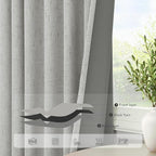 Pitalk 54 Inch Curtains 2 Panel Set 100% Blackout Linen Textured Room Darkening - Image 5