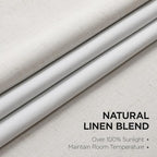 Joydeco 100% Blackout Pleated Curtains, Linen Window Curtains 2 Panel Sets 108 - Image 2