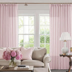 Light Pink Linen Pinch Pleat Curtains 108 Inch Length 2 Panels Set 40x108 | by Twodrapes
