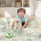 LOONGRUG Round Rug 8x8 Washable Large Neutral Modern Circle Rugs Green | - Image 6