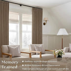 Dutch Cocoa Pinch Pleated 90 Inch Light Filtering Linen Curtains | Semi Sheer - Image 2