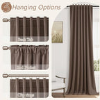 100% Blackout Curtains 120 Inch Length 2 Panels Set - Image 6