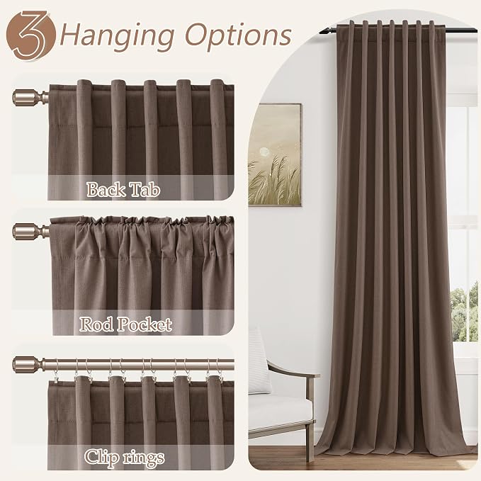 100% Blackout Curtains 84 Inch Length 2 Panels Set - Image 6
