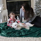 Bedsure GentleSoft Fleece Blankets King Size Emerald Green - Image 8