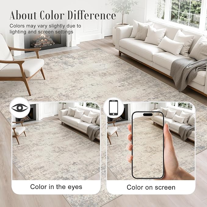 3x10 Washable Runner Rug：Modern Abstract Soft Carpet Brown Beige | - Image 3