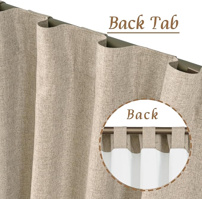 Linen 100% Blackout Window Curtains - Image 3