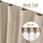 54 Inch Long Linen Full Blackout Window Curtains - Image 3