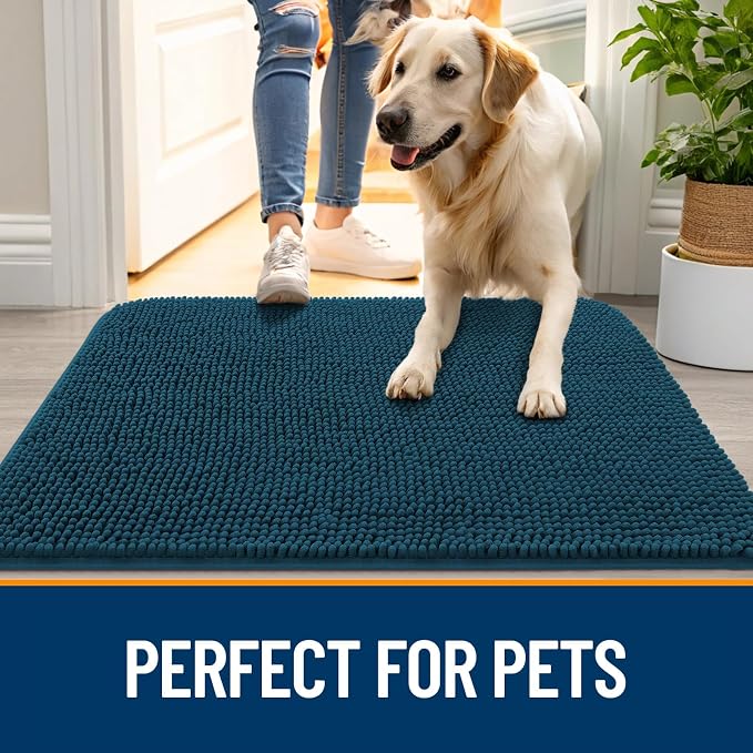 OLANLY Dog Door Mat for Muddy Paws 59x35, Super Absorbent Chenille Mud Mat | - Image 6