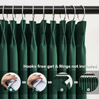 92 Inch Dark Green Pinch Pleated Blackout Curtains - Image 2