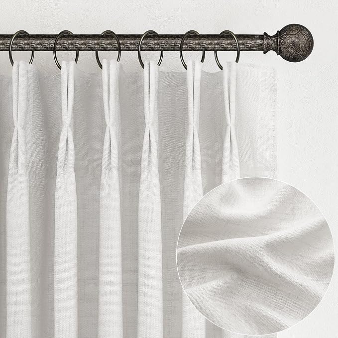 Custom Beige White Lush Decor Viral 95 Inch Curtains 2 Panel Set by PleatedDrapes