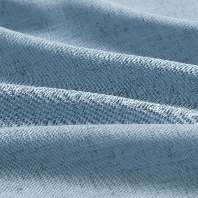 2 Panels Set Blue Linen Curtains 126 Inches Long - Image 7