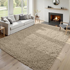 5x7 Fluffy Shag Area Rugs for Living Room Bedroom: Soft Carpet Gray Camel | - Image 4