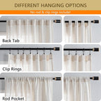 MYSKY HOME Linen Curtains 95 Inches Long - Image 2