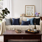 GIGIZAZA Navy Velvet Pillow Covers 16x16 Decorative Pillows Pack of 2 | Blue - Image 7