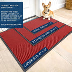 OLANLY Front Door Mat 59x20, Waterproof Heavy-Duty Indoor Outdoor Doormat | Red - Image 2