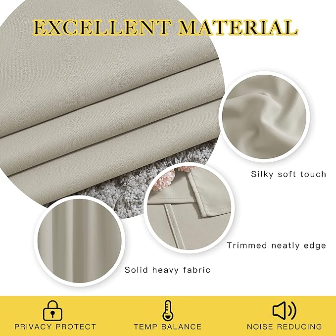 NICETOWN Blackout Kitchen Curtains 36 inch Length, Grommet Thermal Insulated - Image 4
