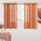 Burnt Orange Linen Curtains 48 Inch Length by LAMIT