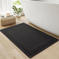 RESARE Waffle Bath Mat for Bathroom, Non Slip Bathroom Rugs 20"x32" Black | by Resare