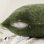 MIULEE Decorative Couch Throw Pillow Covers 20x20 Inch Olive 2 Pack | Modern - Image 5