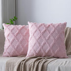 Set of 2 Soft Moroccan Throw Pillow Covers 20x20 Inch Plush Boho Decorative by Cozoomy