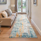 2x6 Rug Runners for Hallways Kitchen Runner Rug Non Slip Washable Blue Long by OmpaaHomeDecor