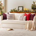 MIULEE Decorative Couch Throw Pillow Covers 16x16 Inch Burgundy Red 2 Pack | - Image 6