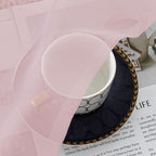 Blush Pink Sheer Valances for Windows 14 Inch Length 2 Pcs, Light Filtering - Image 4