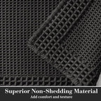 RESARE Waffle Bath Mat for Bathroom, Non Slip Bathroom Rugs 20"x32" Black | - Image 2
