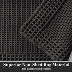 RESARE Waffle Bath Mat for Bathroom, Non Slip Bathroom Rugs 18"x30" Black | - Image 2
